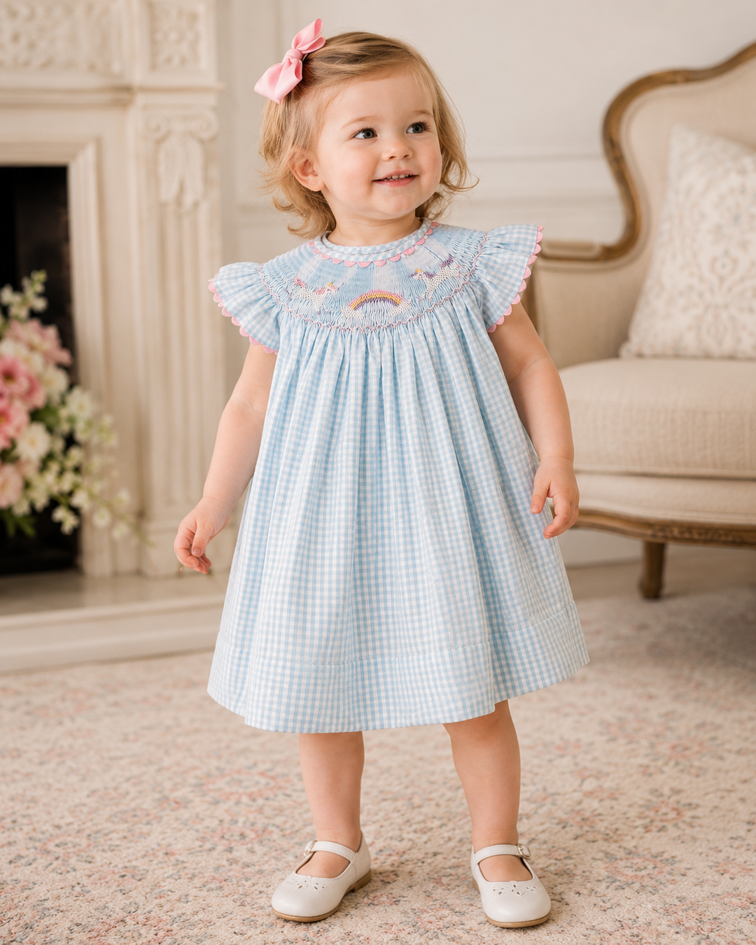 Unicorn Hand Picture Smocked Dress