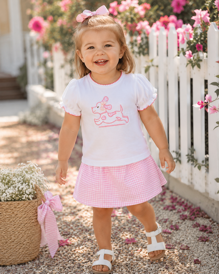 Shirt &amp; Skort Set with Dog Applique