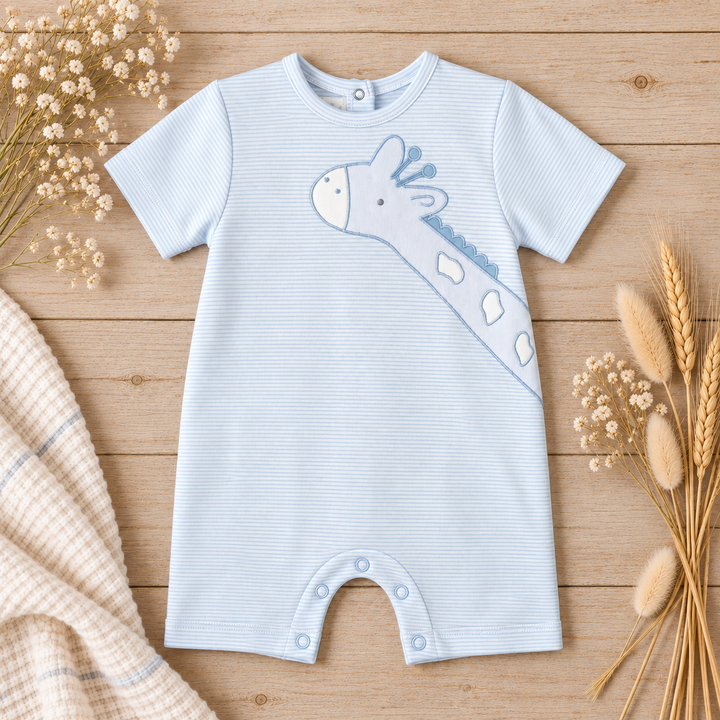 Giraffe Applique Knit Romper