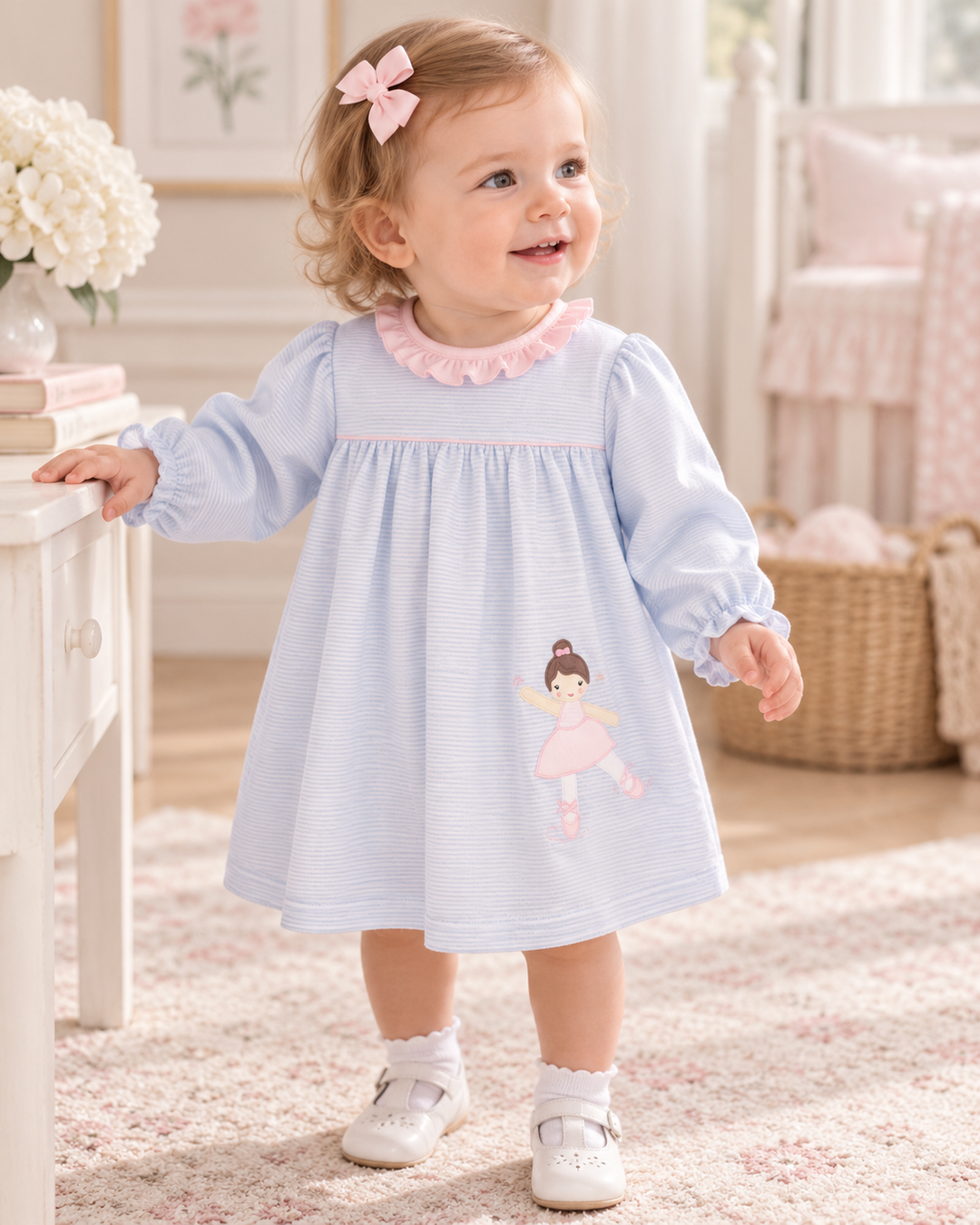 Ballerina Applique Knit Dress