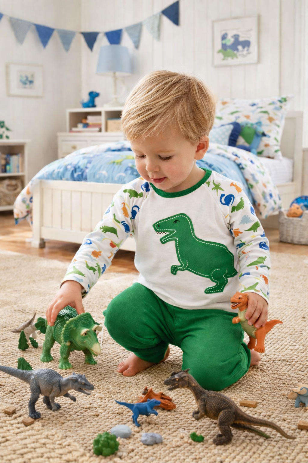 Dinosaur Print Interlock Knit Top &amp; Pant Set