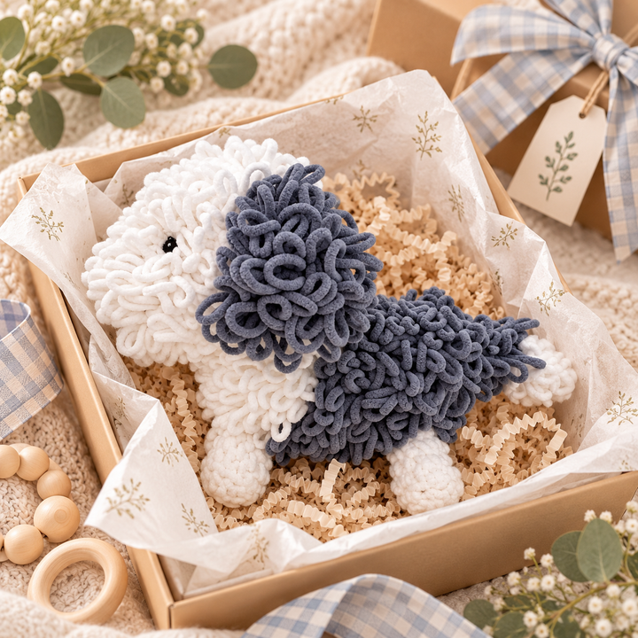 Bentley the Sheepdog Loopy Chenille Crochet Doll