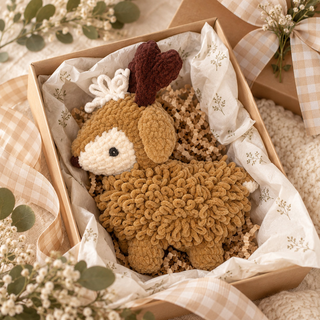 Doodles the Deer Loopy Chenille Crochet Doll