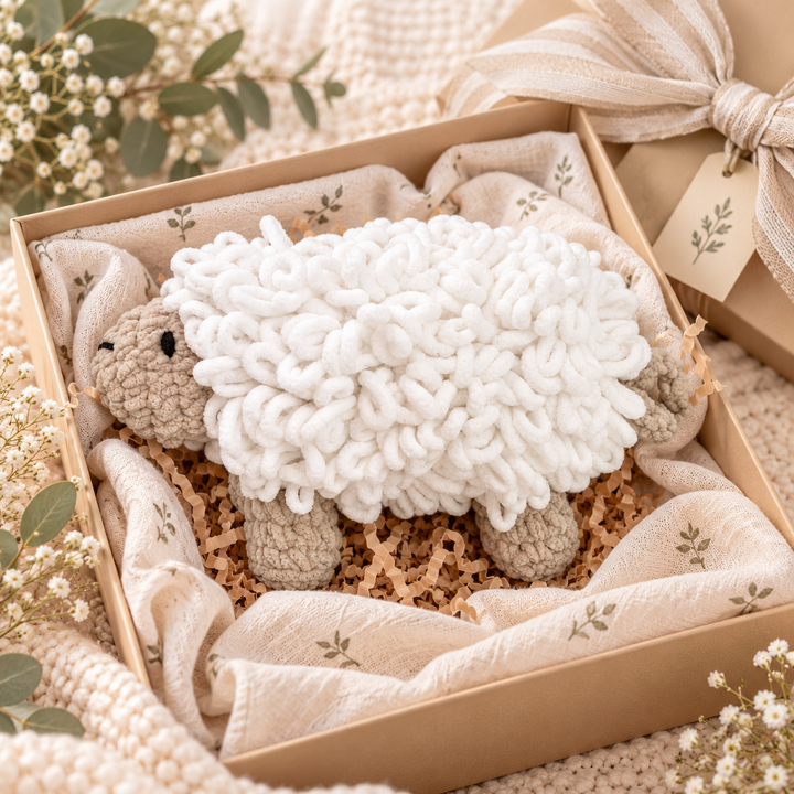 Pookie the Sheep Loopy Chenille Crochet Doll