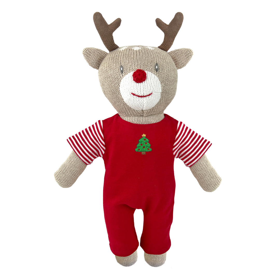 Knit Reindeer Doll with Knit Christmas Longall