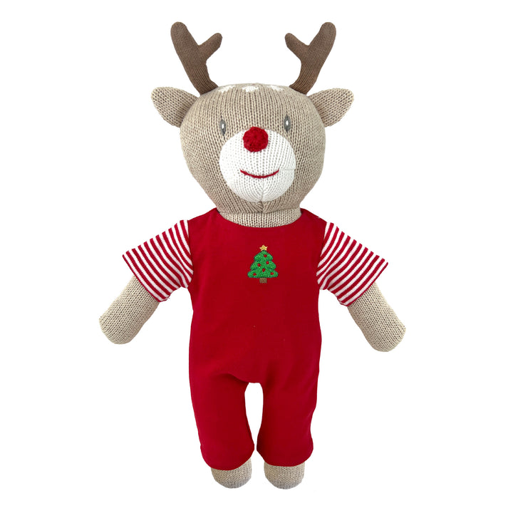 Knit Reindeer Doll with Knit Christmas Longall
