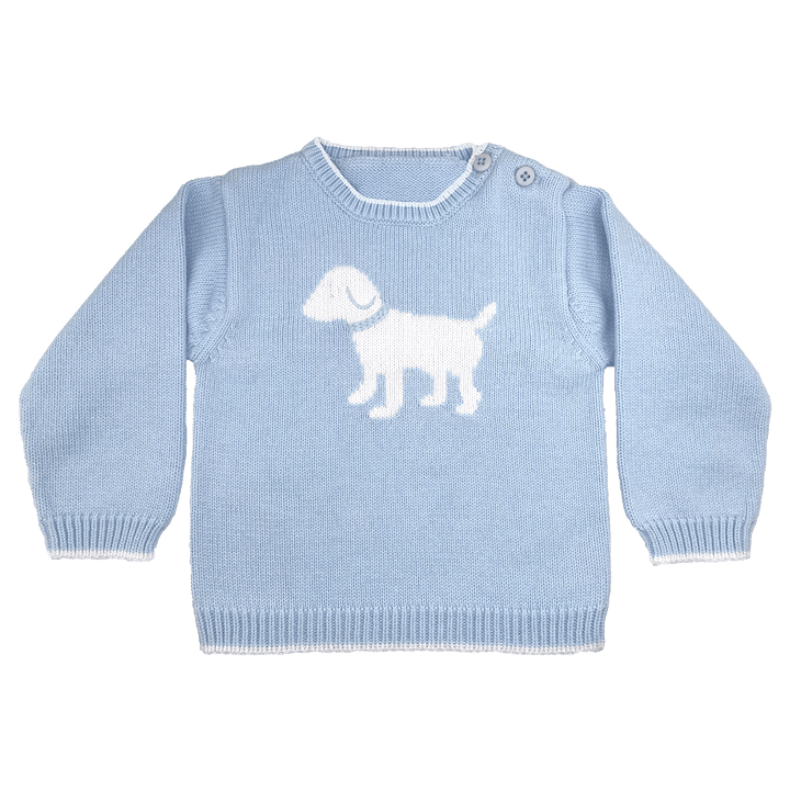 Dog Knit Sweater in Blue