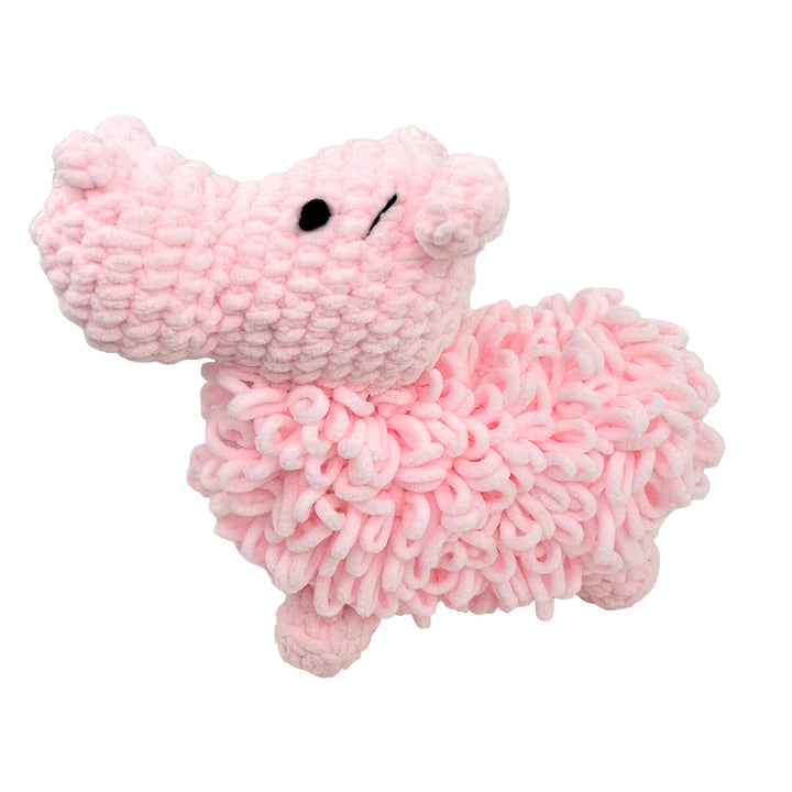 Bubblegum the Hippo Loopy Chenille Crochet Doll