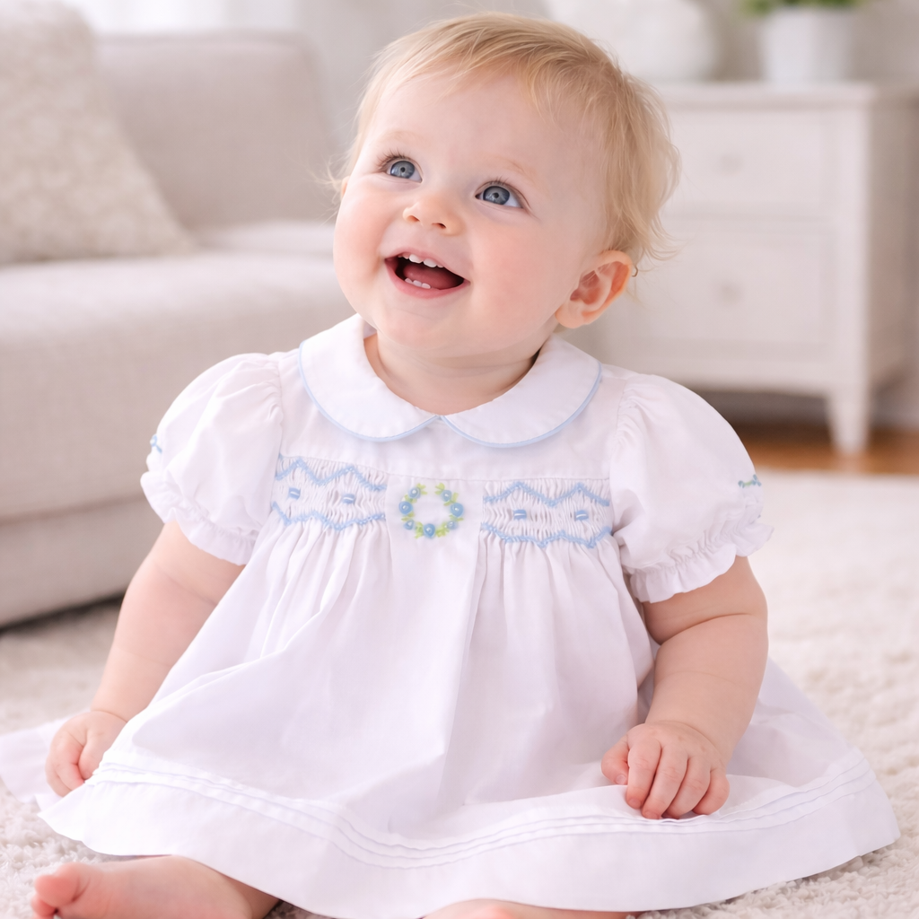 Bishop Zig Zag Smocked Dress | Girls Heirloom Collection Petit Ami & Zubels All Baby! Bishop Zig Zag Smocked Dress | Girls Heirloom Collection Petit Ami & Zubels All Baby!