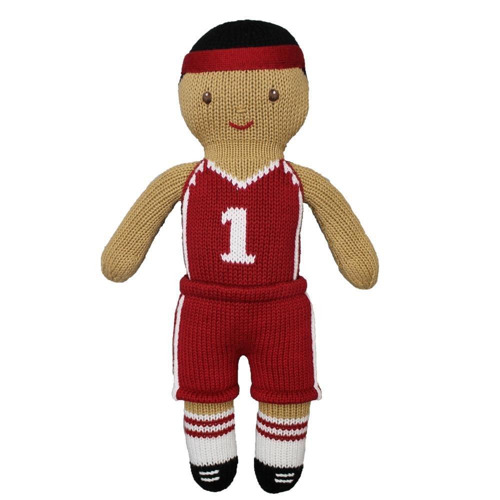 Basketball Player Knit Doll in Red & White - Petit Ami & Zubels All Baby! Toy