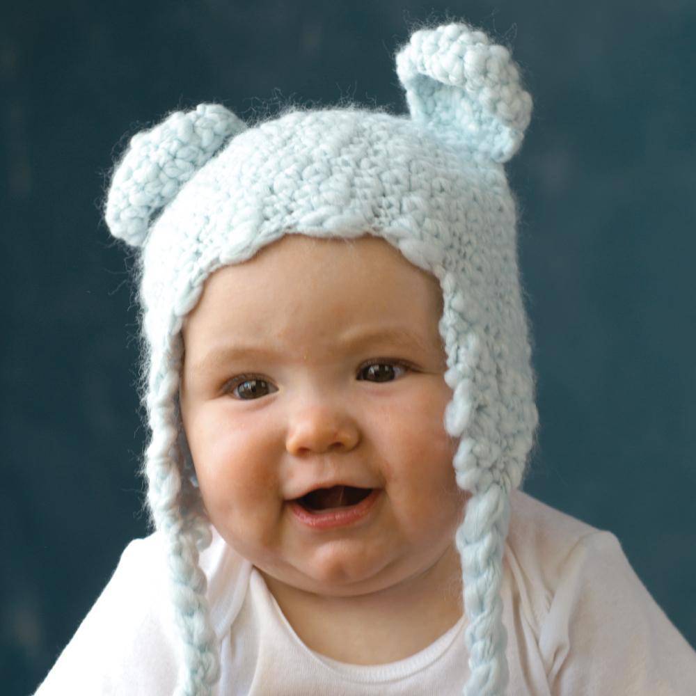 Bear Knit Hat - Blue - Petit Ami & Zubels All Baby! Hat