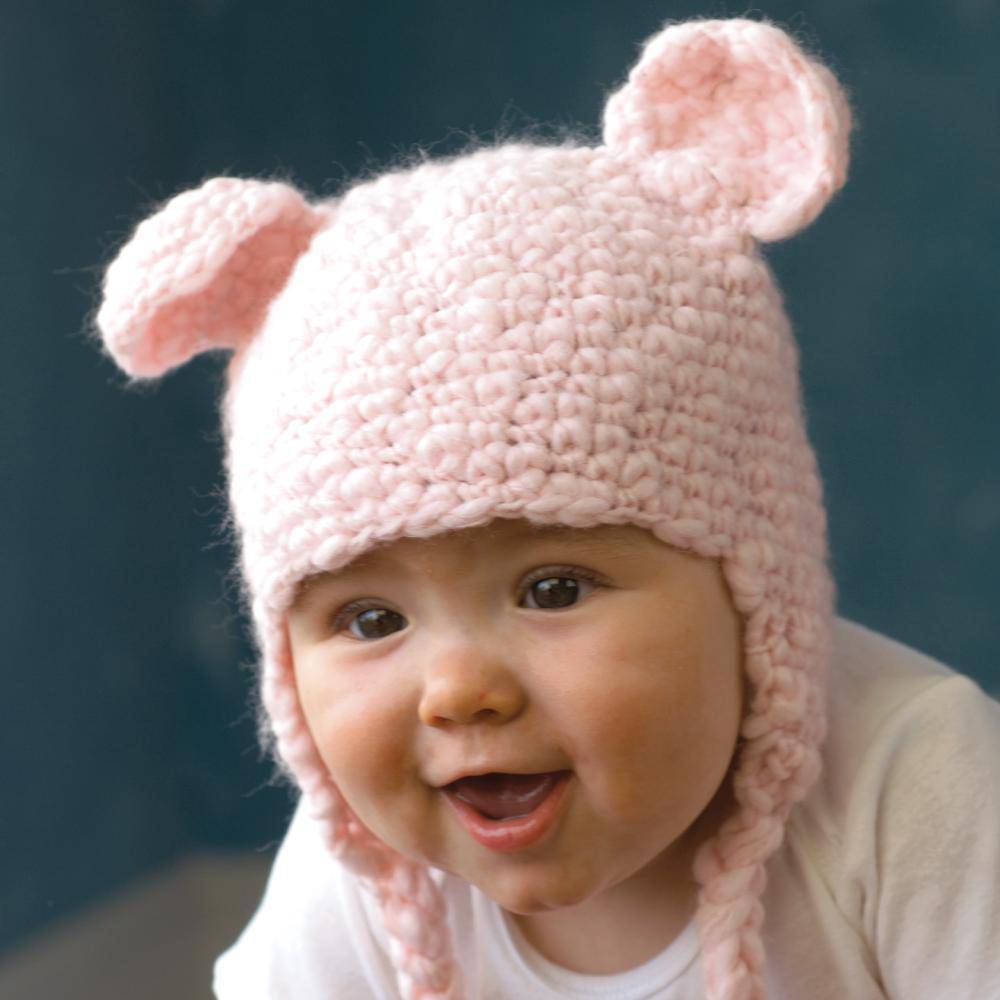Bear Knit Hat - Pink - Petit Ami & Zubels All Baby! Hat
