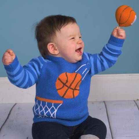 Bill the Basketball Knit Rattle - Petit Ami &amp; Zubels All Baby! Toy