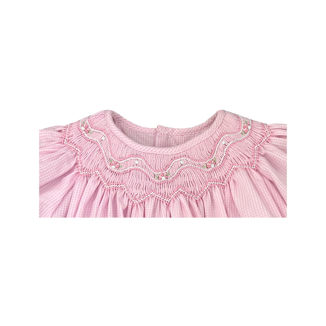 pink smocked bishop dress Girls Pink Easter Smocked Bishop Dress Set