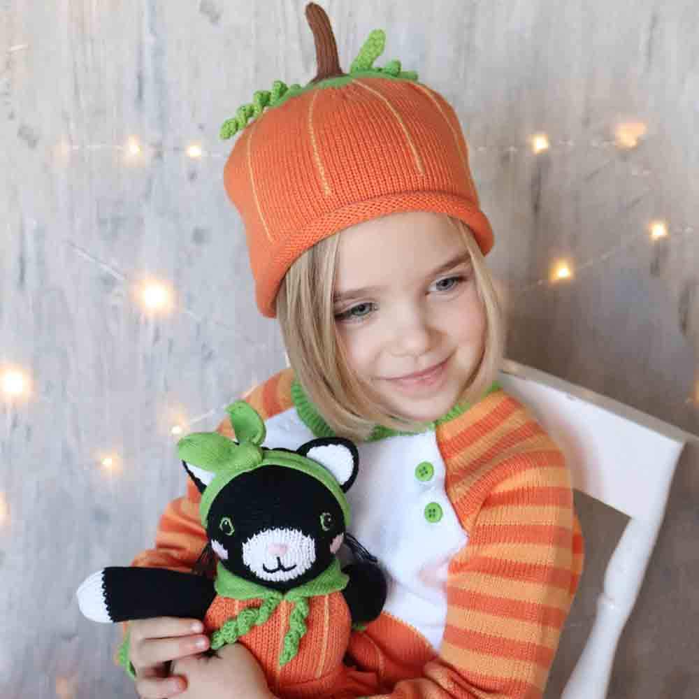 Boo the Pumpkin Kitty Knit Doll - Petit Ami & Zubels All Baby! Toy