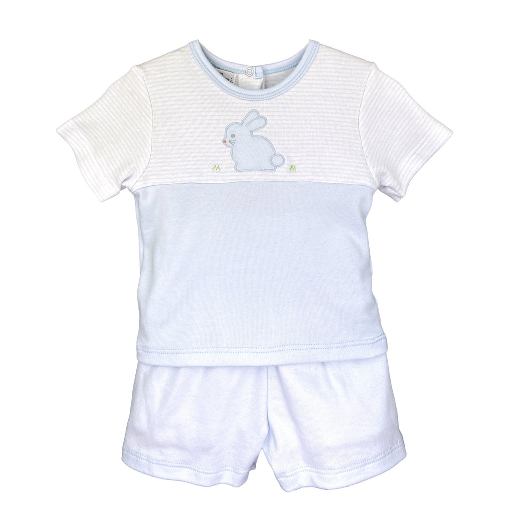 Bunny Applique Knit Shirt & Shorts - Petit Ami & Zubels All Baby! Shirt & Shorts Set