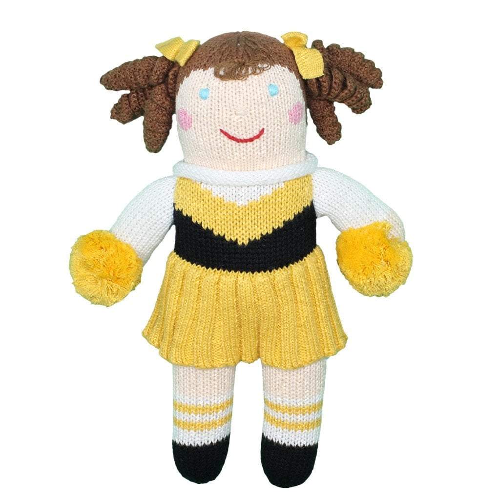 Cheerleader Knit Doll - Gold & Black - Petit Ami & Zubels All Baby! Toy