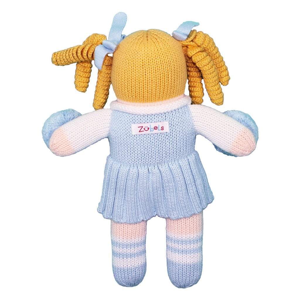 Cheerleader Knit Doll - Light Blue &amp; White - Petit Ami &amp; Zubels All Baby! Toy