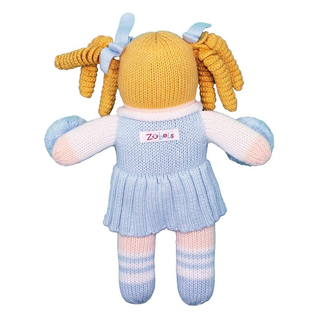 Cheerleader Knit Doll - Light Blue & White - Petit Ami & Zubels All Baby! Toy