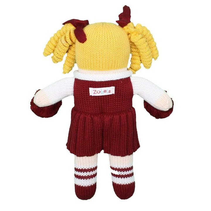 Cheerleader Knit Doll - Maroon &amp; White - Petit Ami &amp; Zubels All Baby! Toy