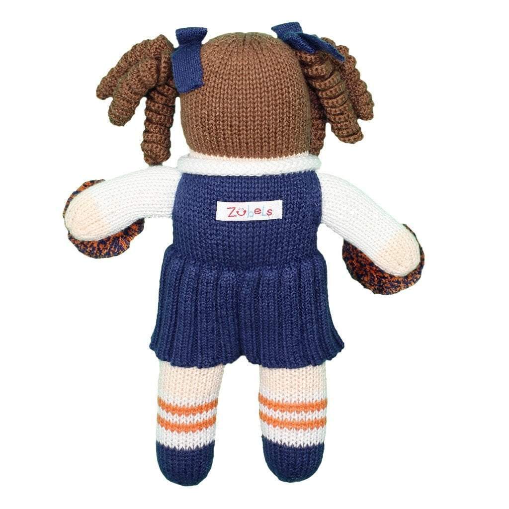 Cheerleader Knit Doll - Orange &amp; Navy - Petit Ami &amp; Zubels All Baby! Toy