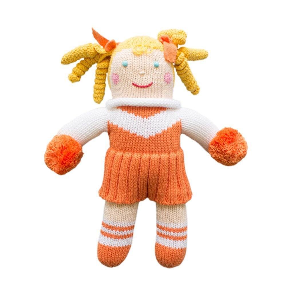 Cheerleader Knit Doll - Orange & White - Petit Ami & Zubels All Baby! Toy