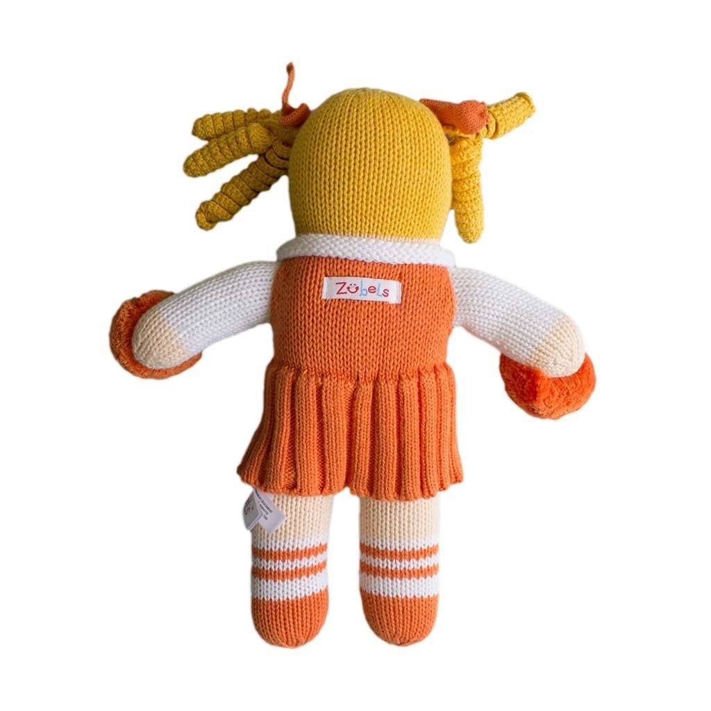 Cheerleader Knit Doll - Orange & White - Petit Ami & Zubels All Baby! Toy
