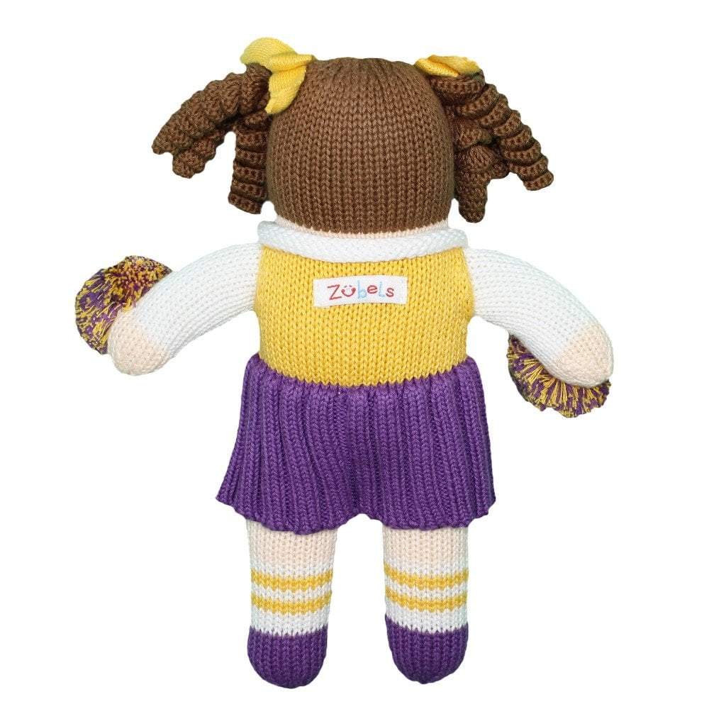 Cheerleader Knit Doll - Purple &amp; Gold - Petit Ami &amp; Zubels All Baby! Toy