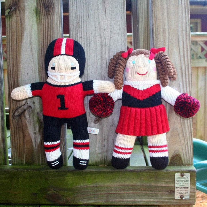Cheerleader Knit Doll - Red &amp; Black - Petit Ami &amp; Zubels All Baby! Toy