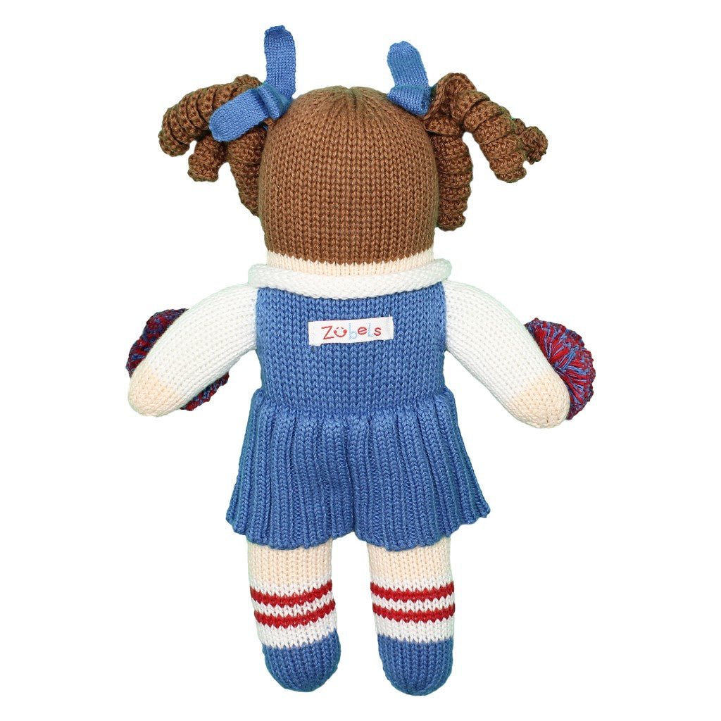 Cheerleader Knit Doll - Red & Royal Blue - Petit Ami & Zubels All Baby! Toy