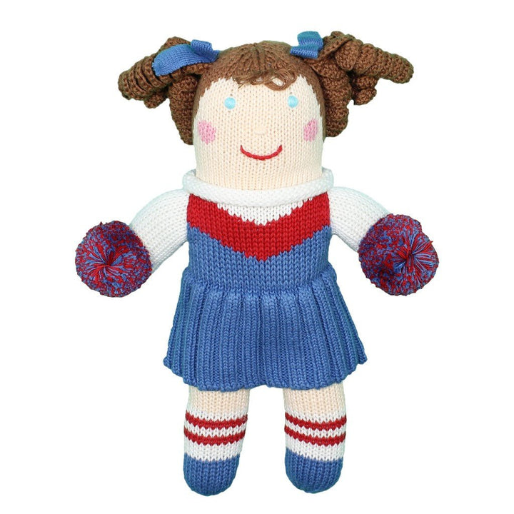 Cheerleader Knit Doll - Red &amp; Royal Blue - Petit Ami &amp; Zubels All Baby! Toy