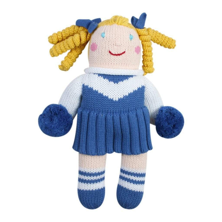 Cheerleader Knit Doll - Royal Blue &amp; White - Petit Ami &amp; Zubels All Baby! Toy