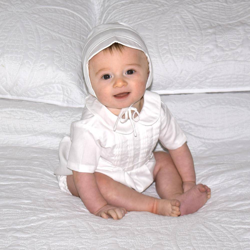 Christening Knicker & Bonnet with Pintucks - Petit Ami & Zubels All Baby! Romper