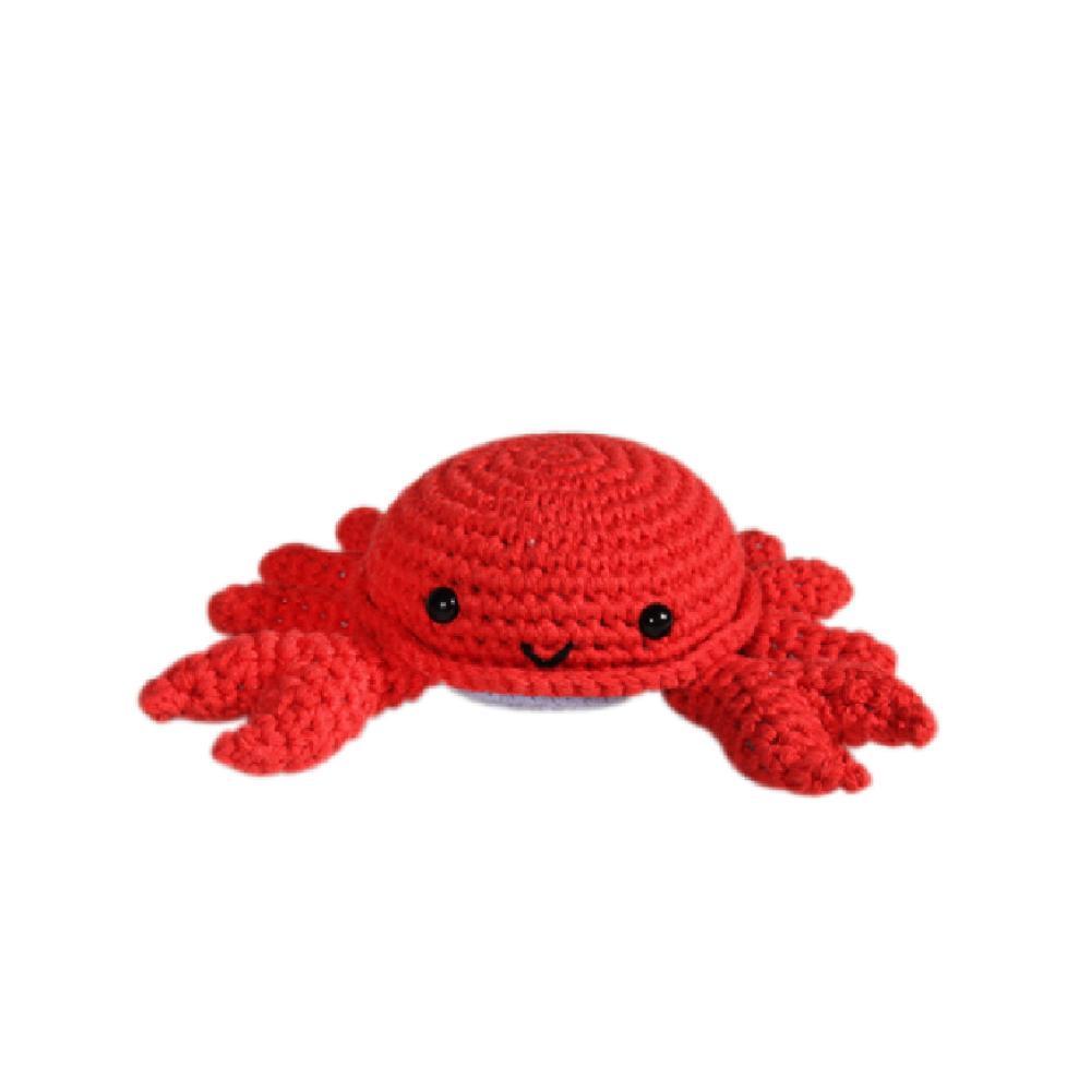 Crab Hand Crochet Rattle in Red - Petit Ami & Zubels All Baby! Toy