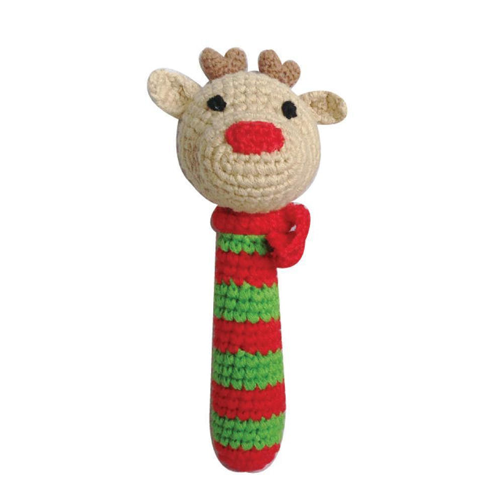 Crochet Reindeer Stick Rattle - Petit Ami &amp; Zubels All Baby! Toy