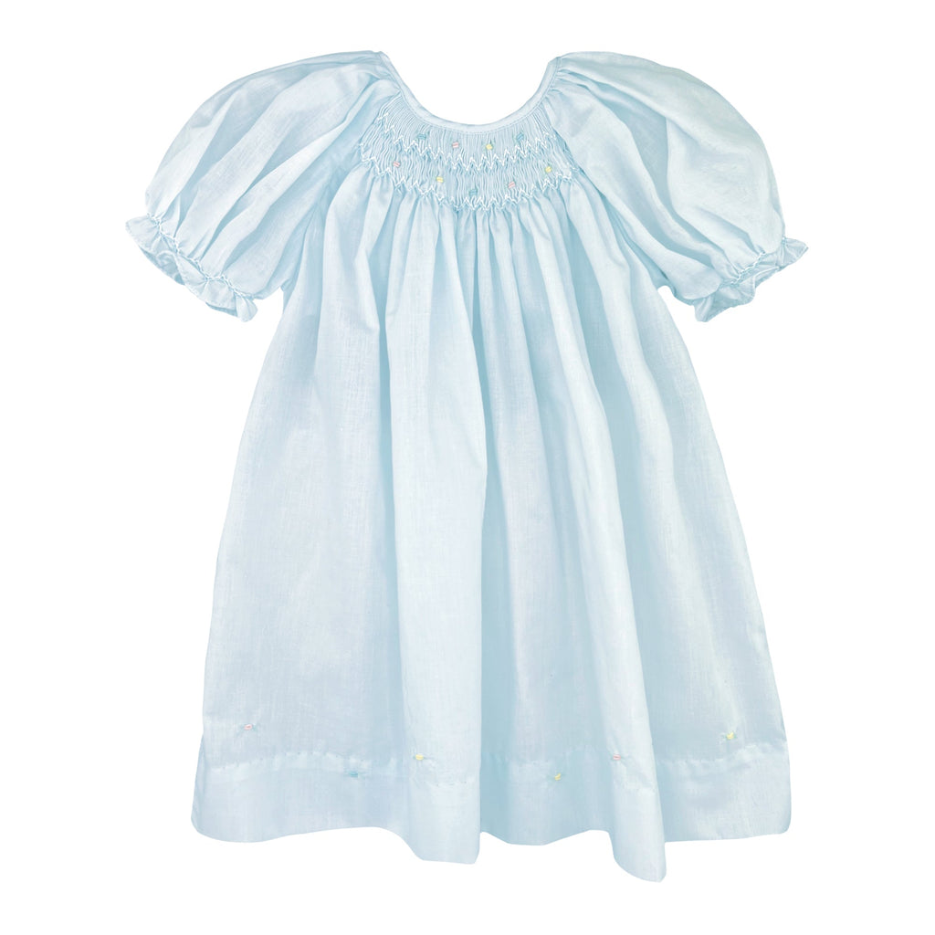 Daygown with Raglan Sleeves and Embroidered Hem - Petit Ami & Zubels All Baby! Dress