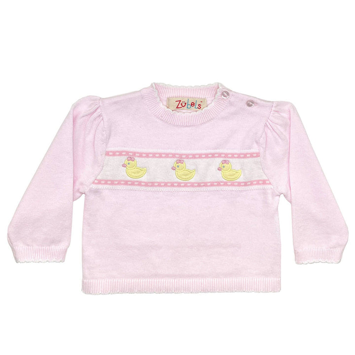 Duck Lightweight Knit Sweater in Pink - Petit Ami &amp; Zubels All Baby! Sweater
