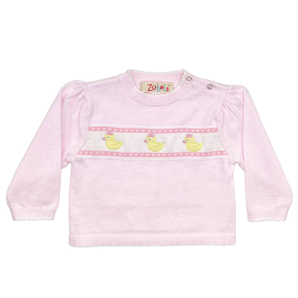 Duck Lightweight Knit Sweater in Pink - Petit Ami & Zubels All Baby! Sweater