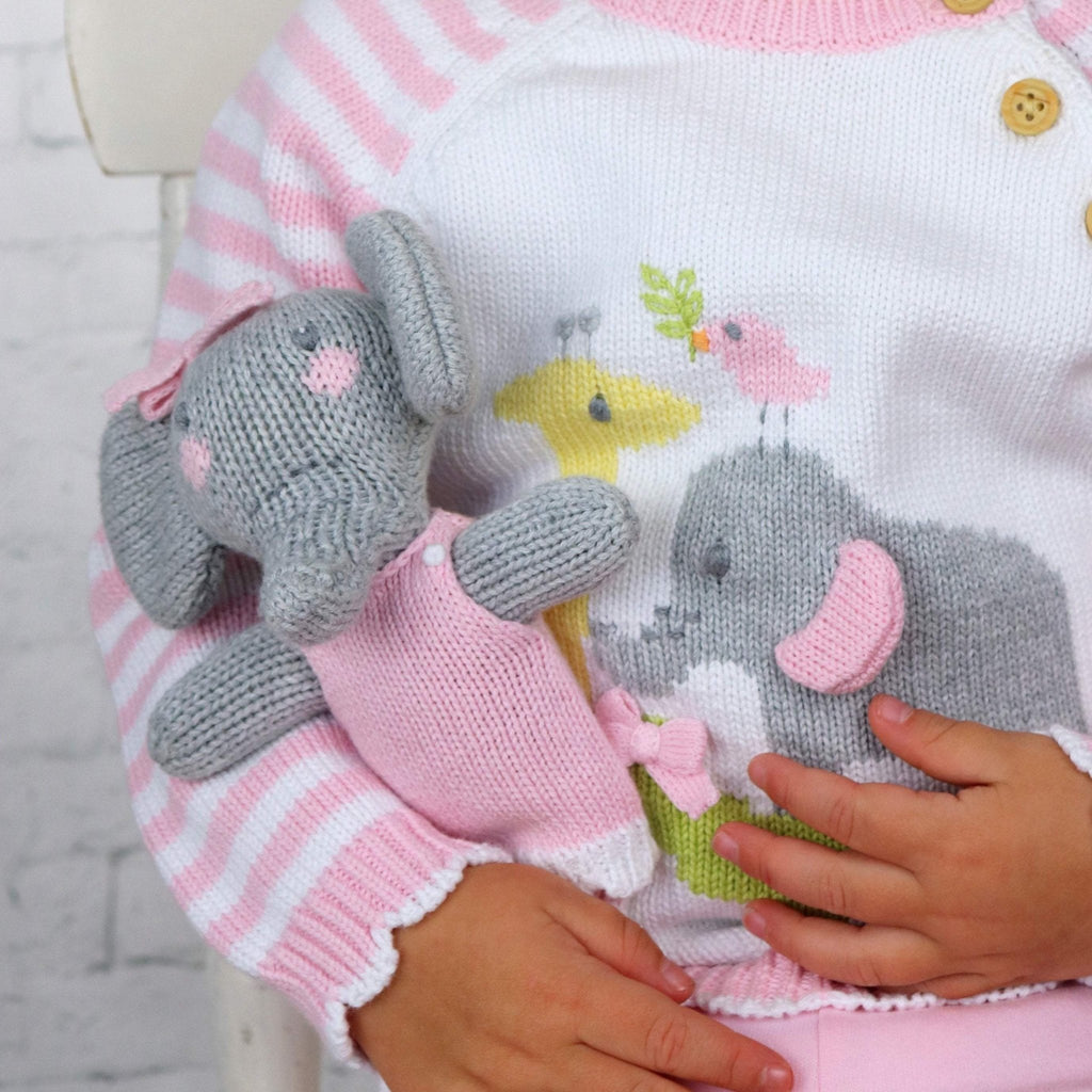 Edna the Elephant Knit Doll - Petit Ami & Zubels All Baby! Toy