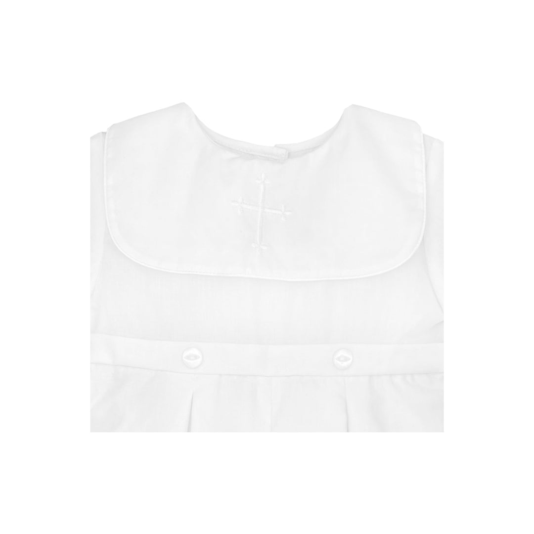 Embroidered Cross Christening Romper - Petit Ami &amp; Zubels All Baby! Romper