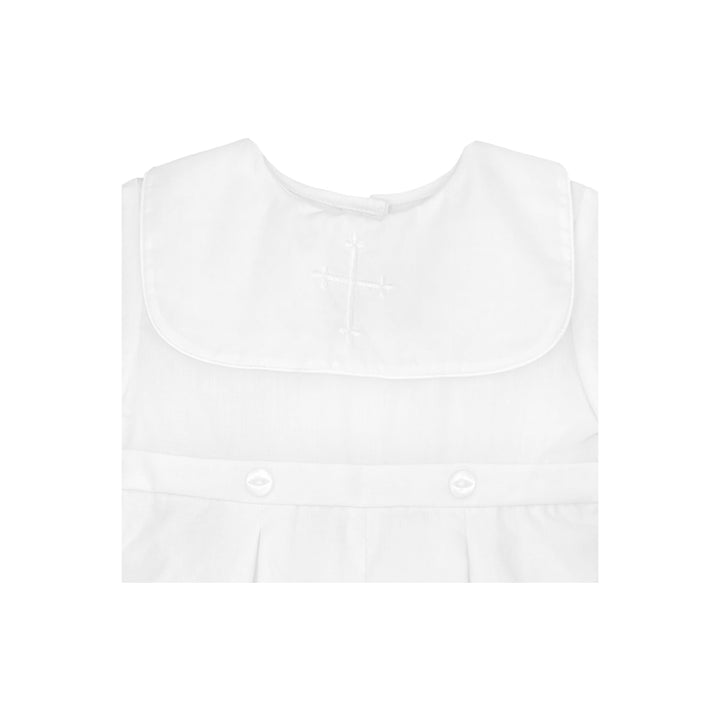 Embroidered Cross Christening Romper - Petit Ami &amp; Zubels All Baby! Romper