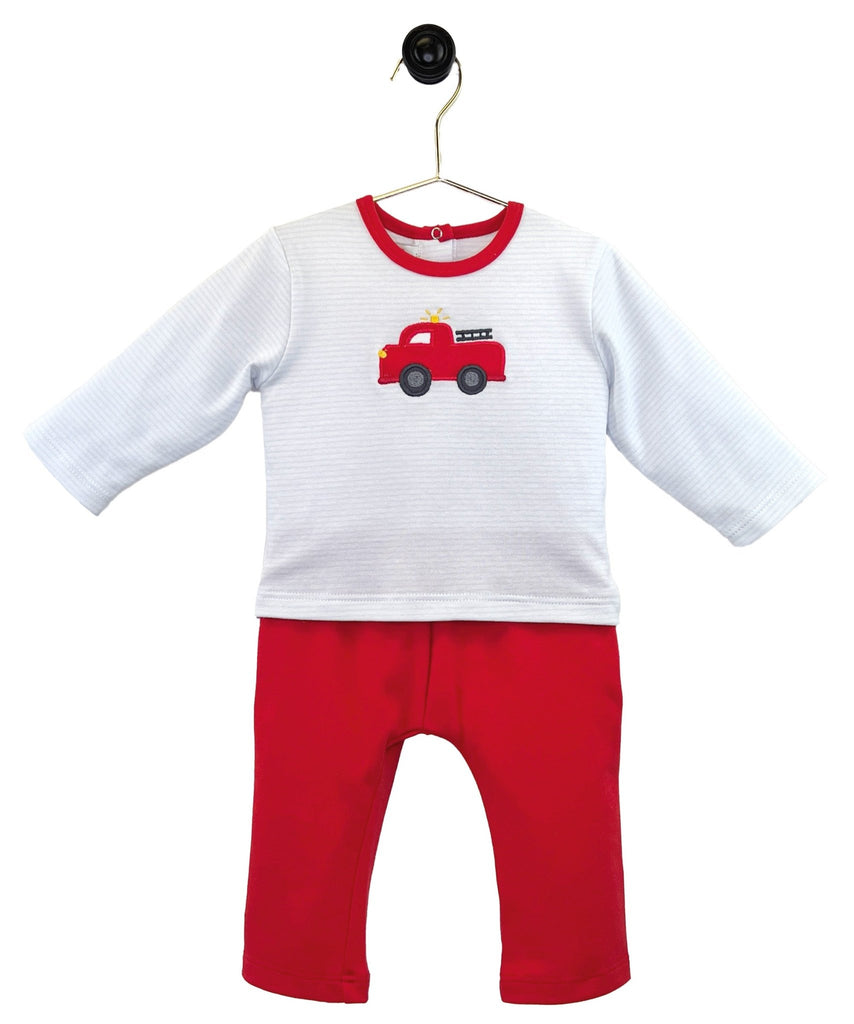 Firetruck Knit Top & Pant Set - Petit Ami & Zubels All Baby! Top & Pant Set