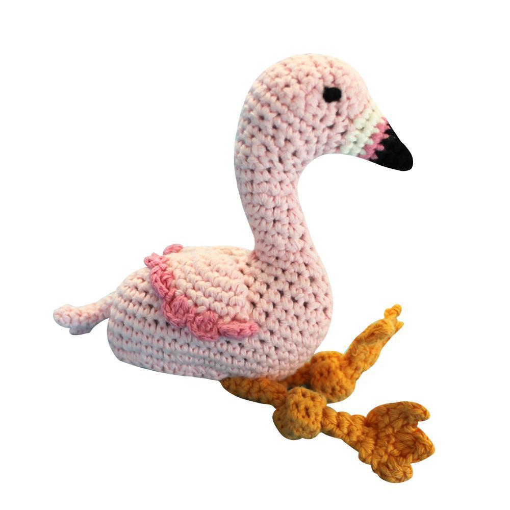 Flamingo Hand Crochet Rattle - Petit Ami & Zubels All Baby! Toy