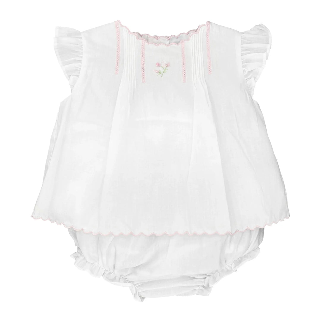 Flower Embroidered Heirloom Diaper Set - Petit Ami &amp; Zubels All Baby! Diaper Set