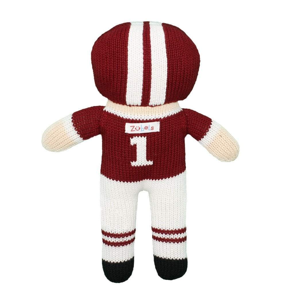 Football Player Knit Doll - Maroon & White - Petit Ami & Zubels All Baby! Toy