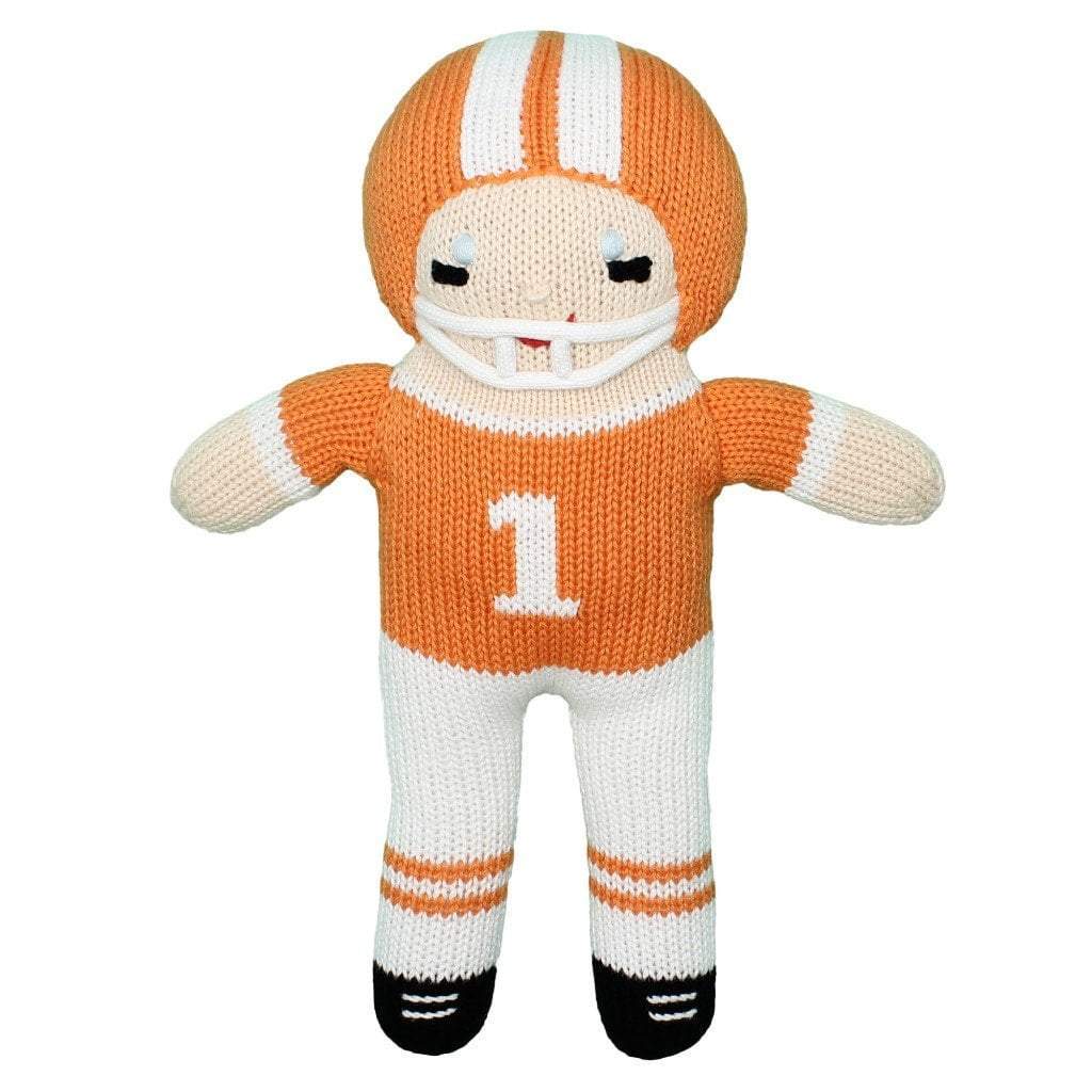 Football Player Knit Doll - Orange & White - Petit Ami & Zubels All Baby! Toy