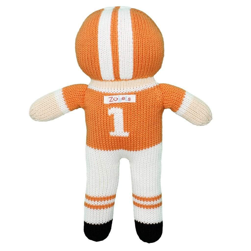 Football Player Knit Doll - Orange & White - Petit Ami & Zubels All Baby! Toy