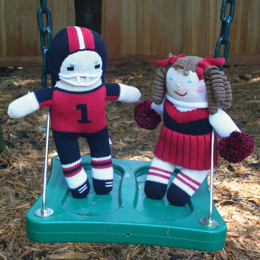 Football Player Knit Doll - Red & Black - Petit Ami & Zubels All Baby! Toy