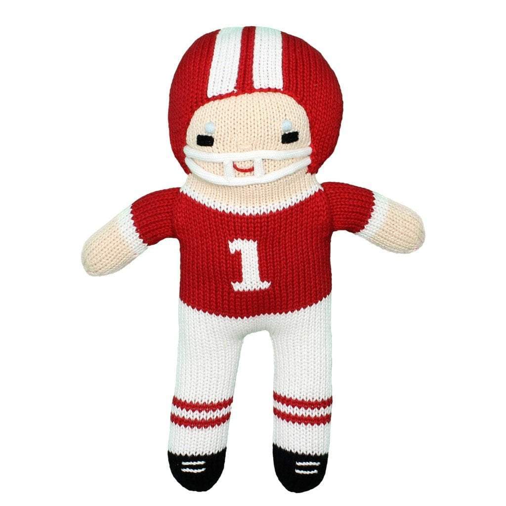 Football Player Knit Doll - Red & White - Petit Ami & Zubels All Baby! Toy