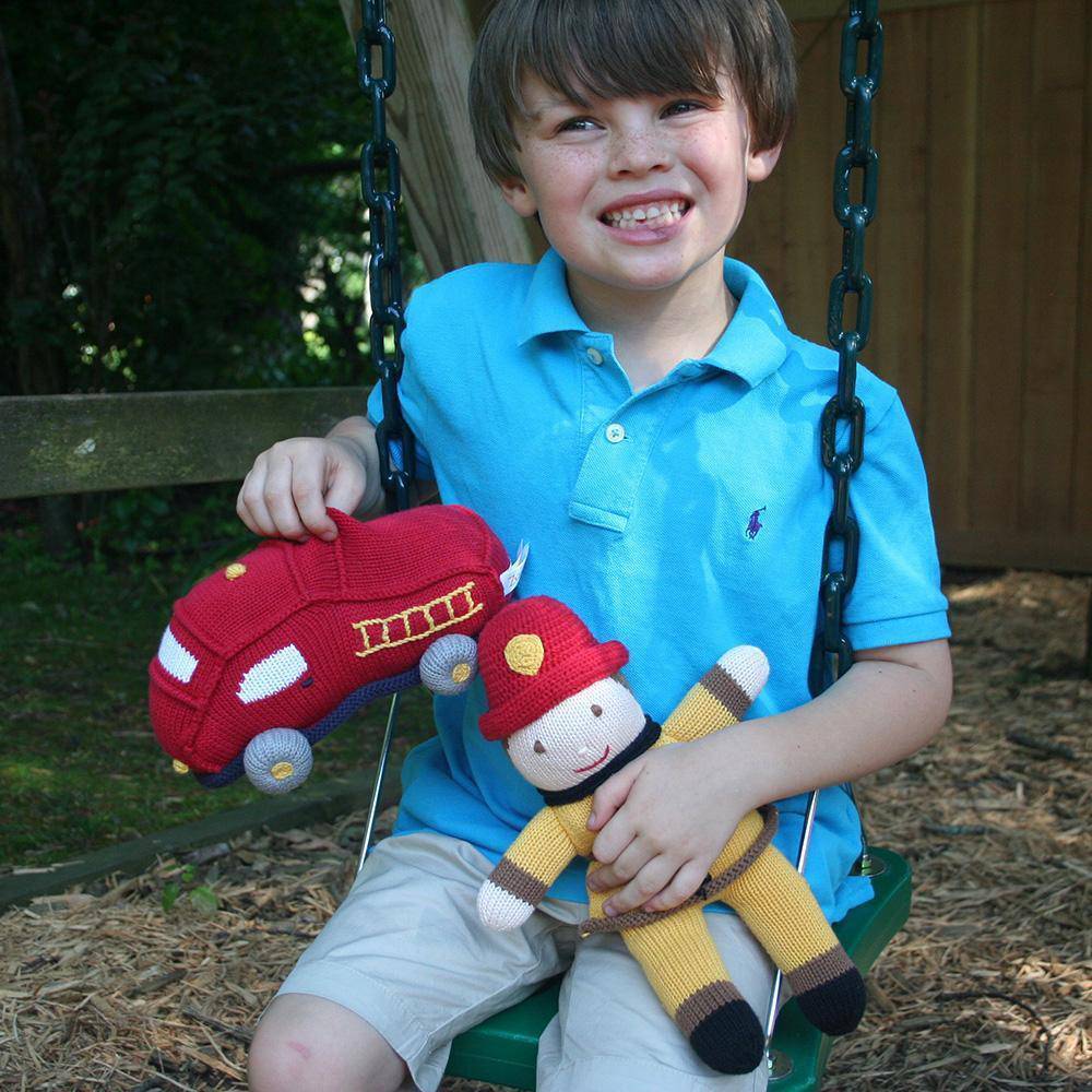 Frank The Fireman Knit Doll - Petit Ami & Zubels All Baby! Toy